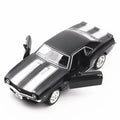 1:36 Chevrolet USA 1969 Camaro SS Vintage Matte Black Diecast Metal